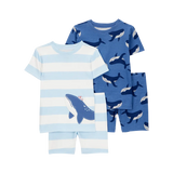 Pyjama 4 pièces baleine rayé garçon - 100% Coton
