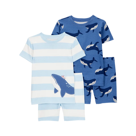 Pijama de 4 piezas a rayas para niño Carter's - Ballena
