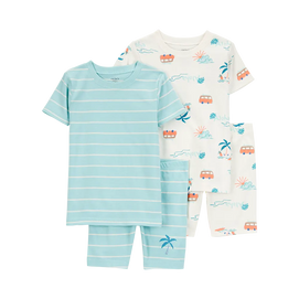 Pyjama 4 pièces palmiers garçon - 100% Coton