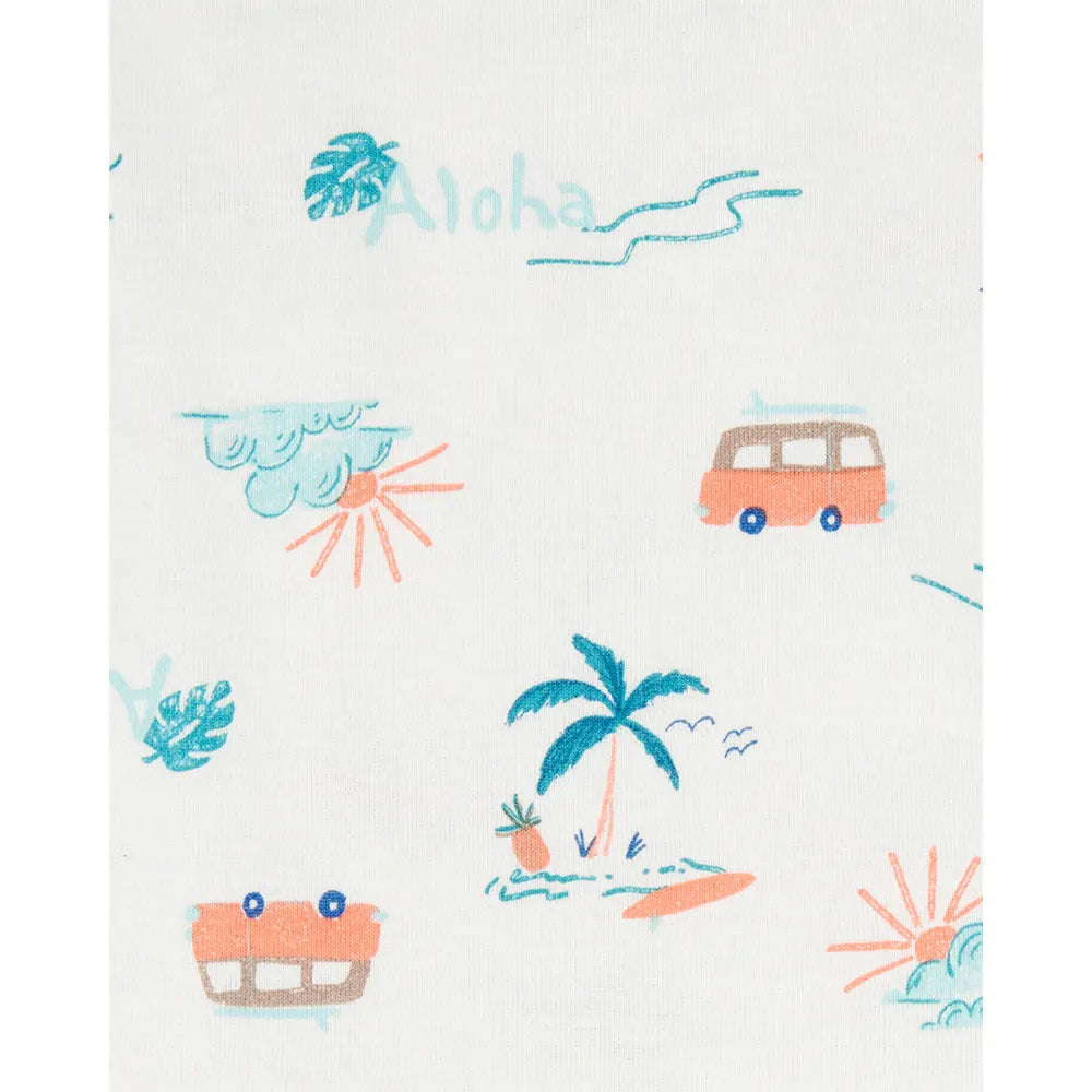 Pyjama 4 pièces palmiers garçon - 100% Coton