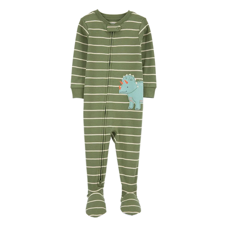 Pyjama dors-bien rayé dinosaure garçon - Coton