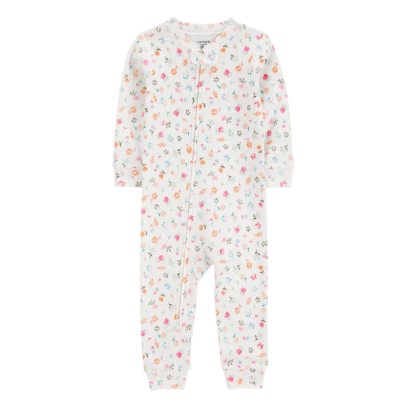 Grenouillère en Coton Sans Pieds Fille Carter's - Floral Gris