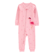 Pyjama 1 pièce sans pieds flamant rose fille - Coton