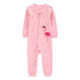 Pyjama 1 pièce sans pieds flamant rose fille - Coton