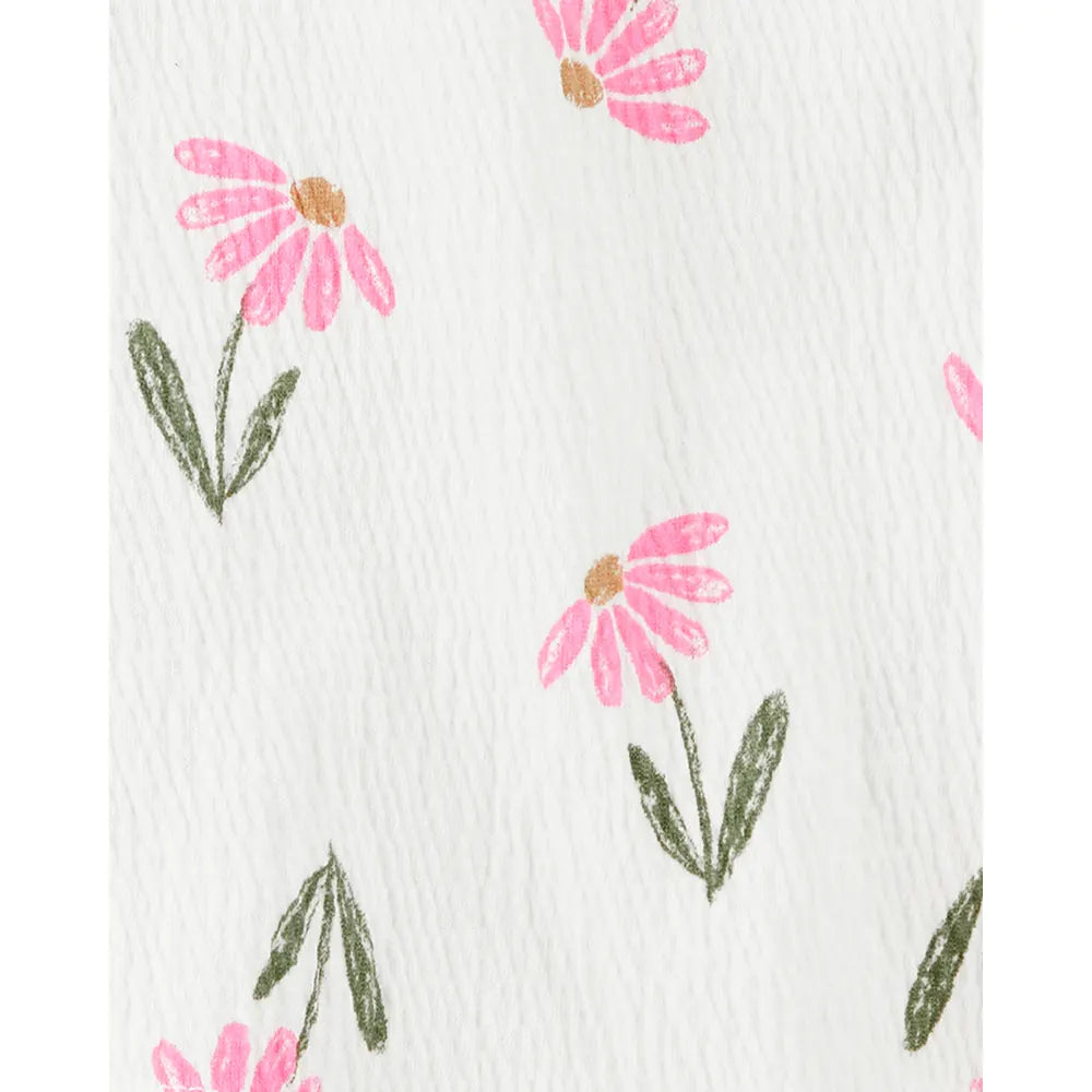 Ensemble haut fleuri et short fille - Vert