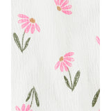 Ensemble haut fleuri et short fille - Vert