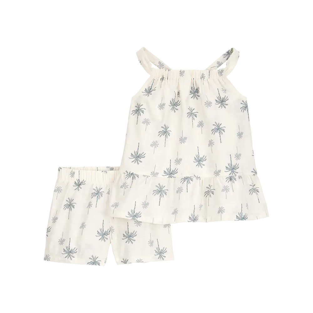 Ensemble débardeur et short palmiers fille