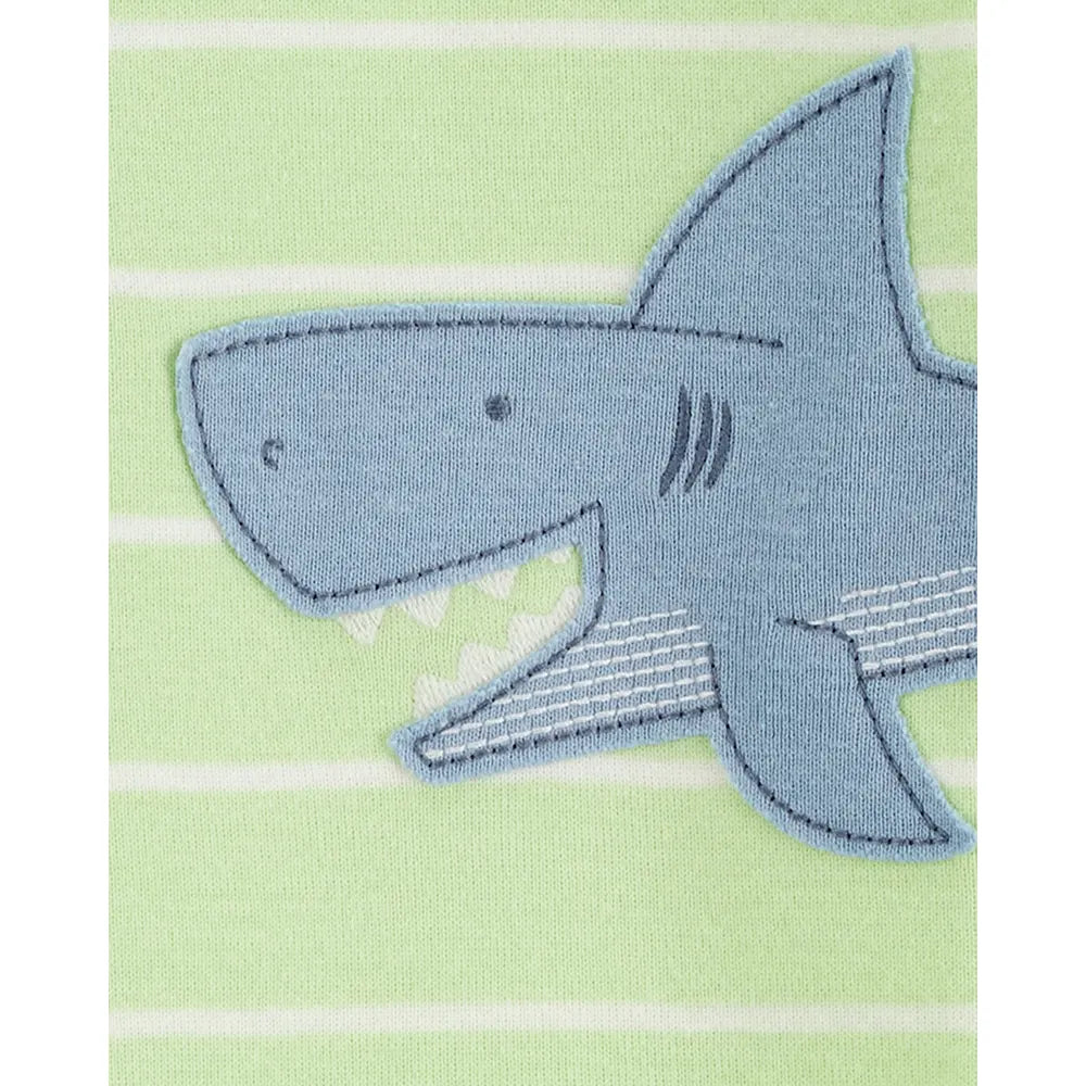 Pyjama 1 pièce sans pieds requin garçon - Coton