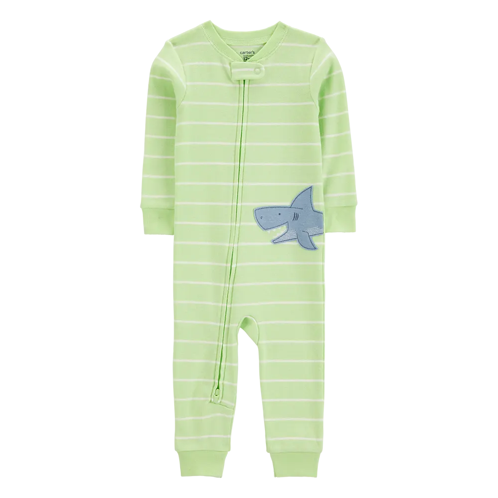 Pyjama 1 pièce sans pieds requin garçon - Coton