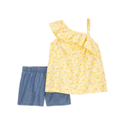 Ensemble débardeur et short fleuri fille