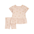 Ensemble t-shirt et short cycliste fleuri fille