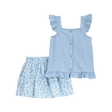 Ensemble débardeur et jupe-short fleuri fille