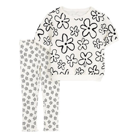 كارترز تي شيرت وسروال للبنات - بنقشة الزهور