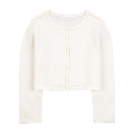 Cardigan à Bord Festonné Fille Carter's - Ivoire