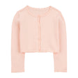 Cardigan à bord festonné pour fille - Rose