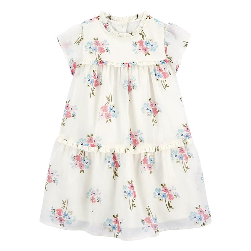 Robe Étagée à Manches Courtes Fille Carter's - Florale