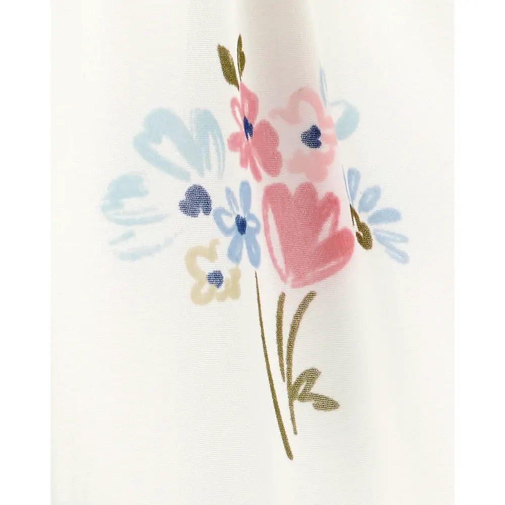 Robe étagée florale à manches courtes pour fille