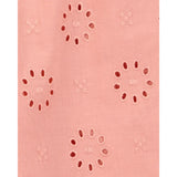 Carter's Girl's Eyelet Ruffle Jumpsuit - Coral