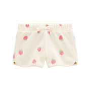Short gaufré à imprimé fraise pour fille - Ivoire
