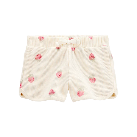 Short gofrado para niña Carter's - Marfil con fresas
