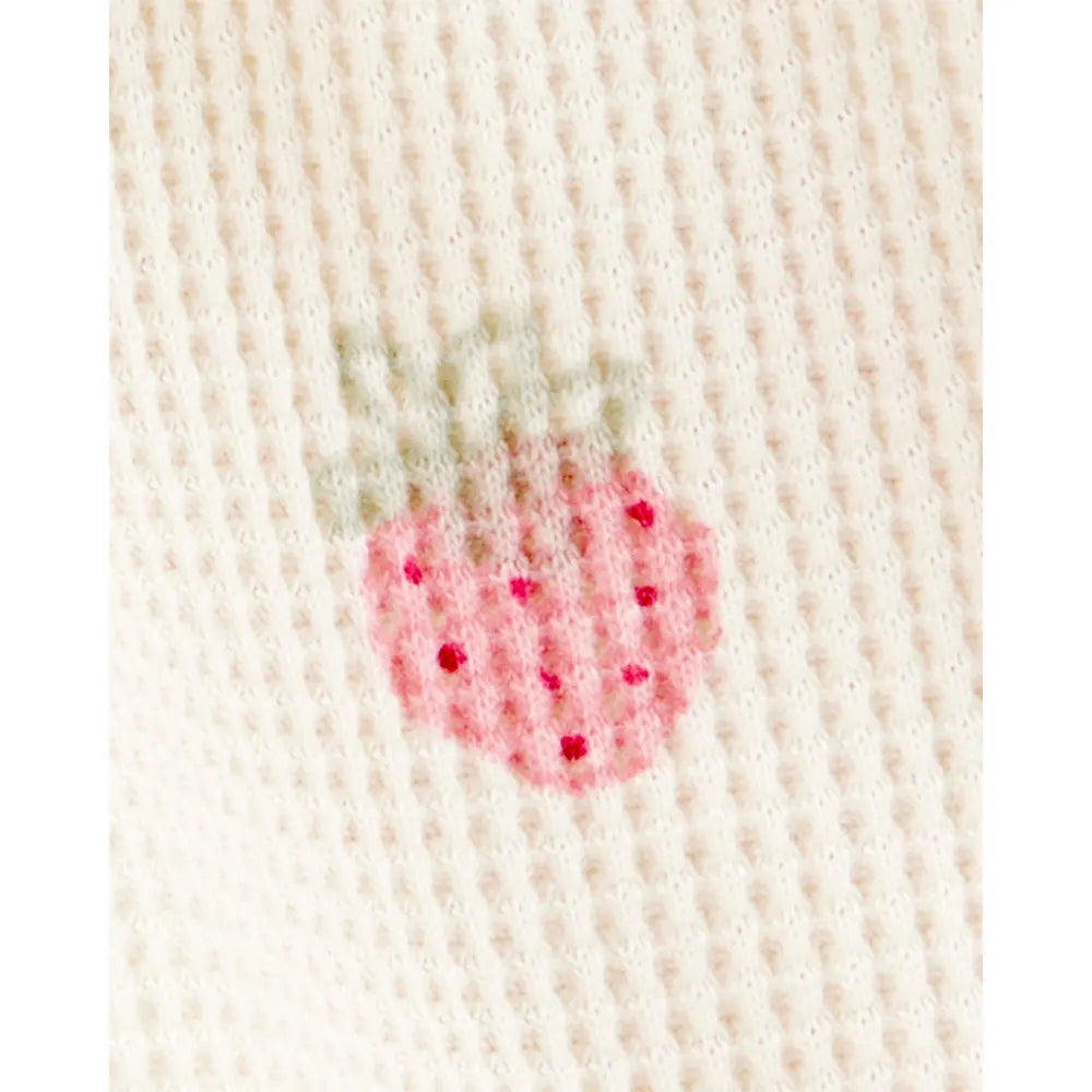 Short gaufré à imprimé fraise pour fille - Ivoire