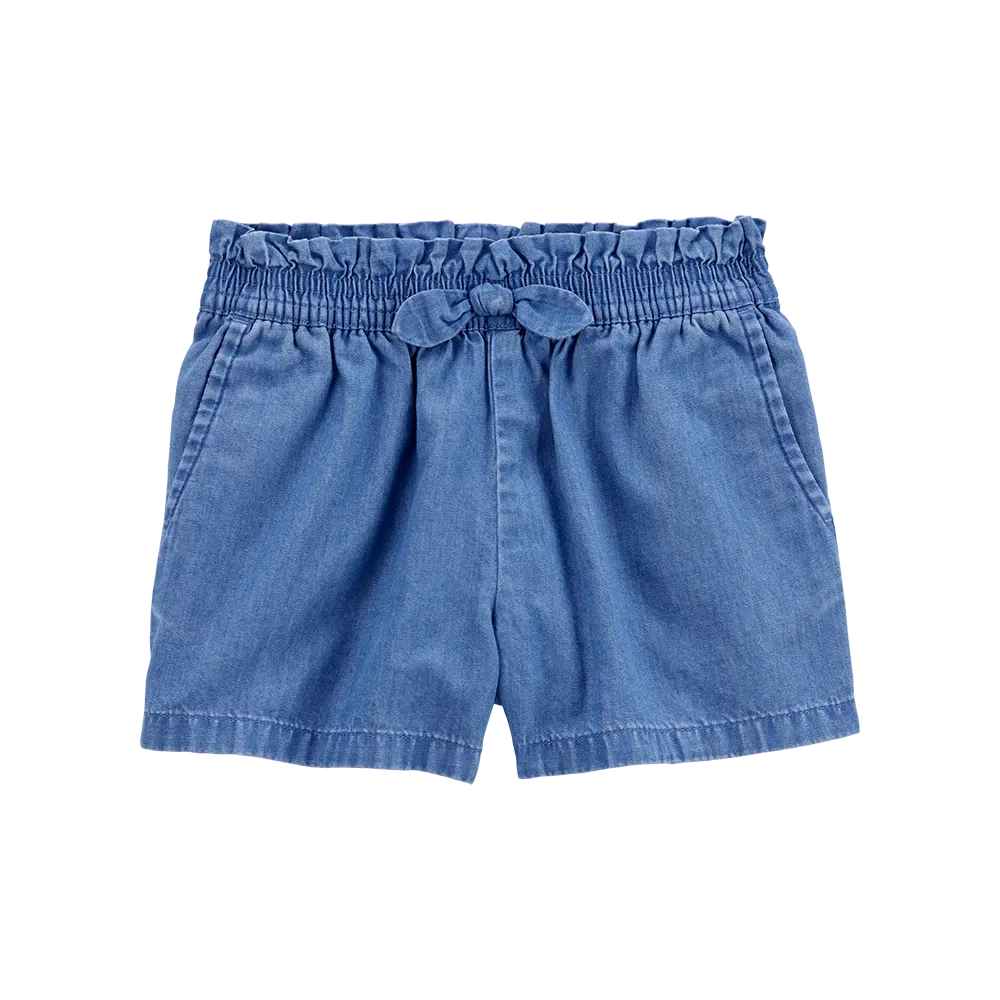 Short à enfiler en chambray pour fille (2-5 ans)