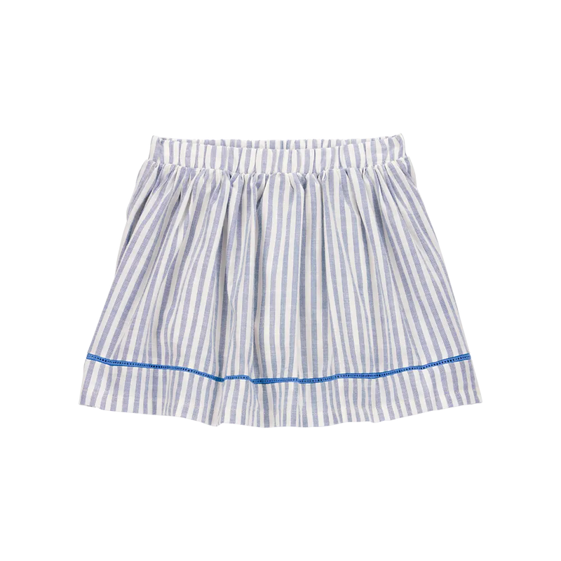 Carter's Girl's Striped Pull-On Skort - White & Blue