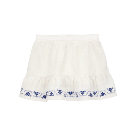 Jupe-short en Gaze de Coton Brodée Fille Carter's - Ivoire Florale