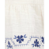 Jupe-short en gaze brodée florale fille - Ivoire