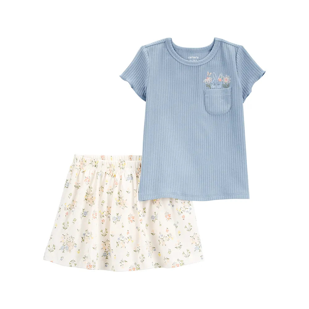 Ensemble 2 pièces t-shirt et jupe-short fille