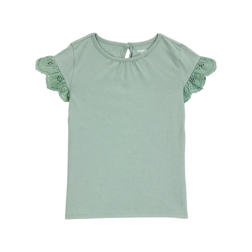 Haut à manches papillon pour fille - OshKosh Vert