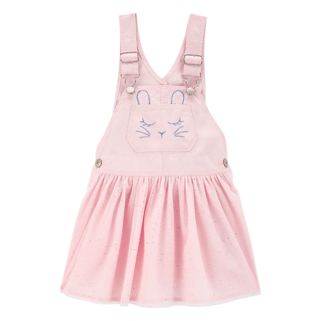 Robe-salopette à paillettes lapin fille