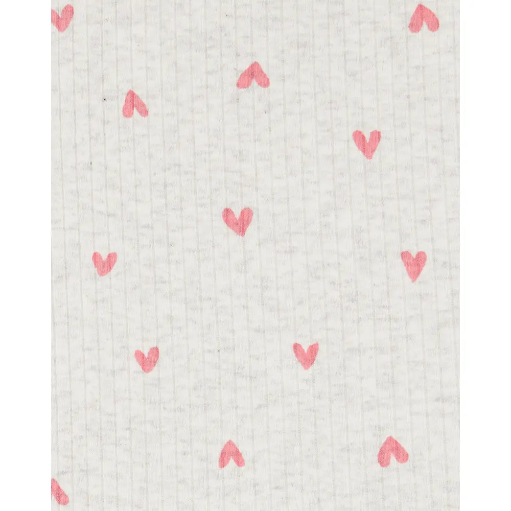 Ensemble t-shirt et short cœur fille - Gris