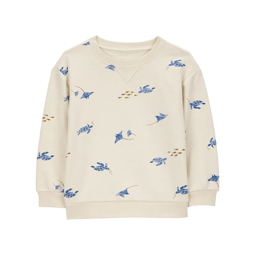 Sweat-shirt à imprimé marin pour garçon - Crème