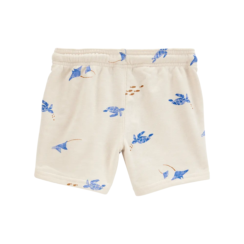 Short en molleton à imprimé marin garçon - Ivoire