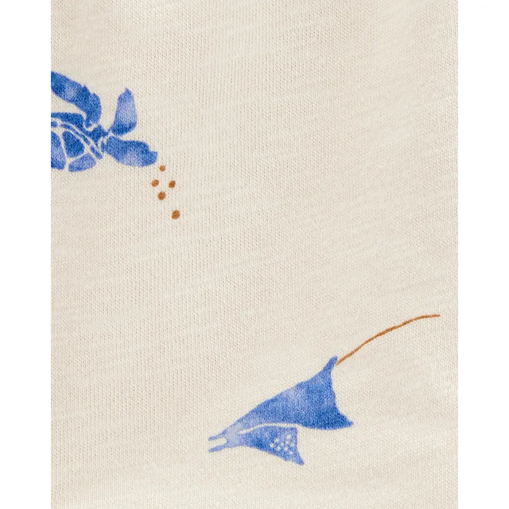 Short en molleton à imprimé marin garçon - Ivoire