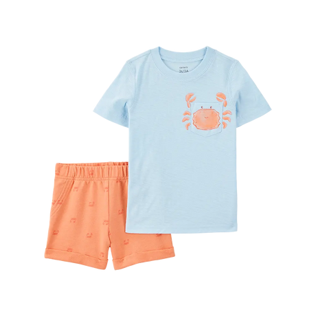 Camiseta y short para niño Carter's - Cangrejo