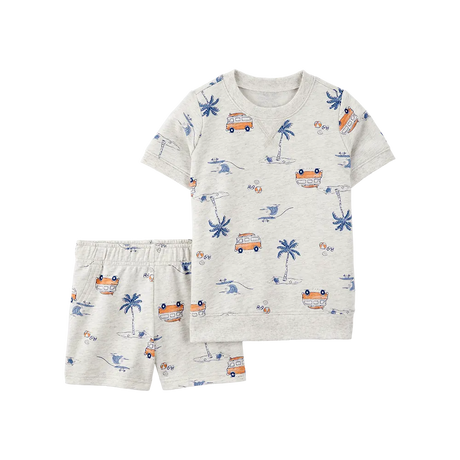 Camiseta y short para niño Carter's - Playa gris