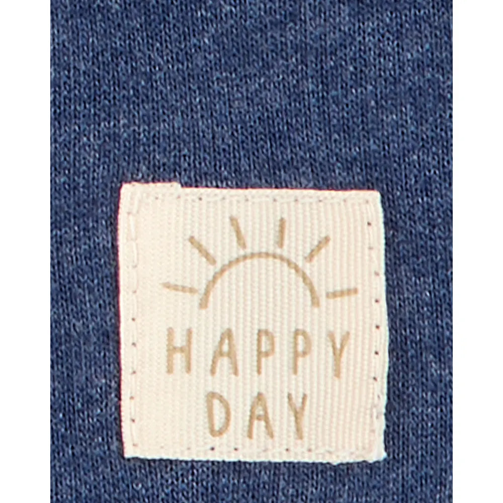 Ensemble Henley à capuche et short garçon - Bleu