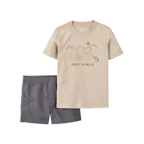 Camiseta y short para niño Carter's - Construcción