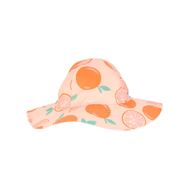 Chapeau de bain réversible imprimé orange fille