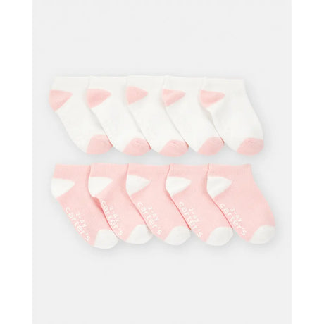 Lot de 10 socquettes antidérapantes fille - Rose
