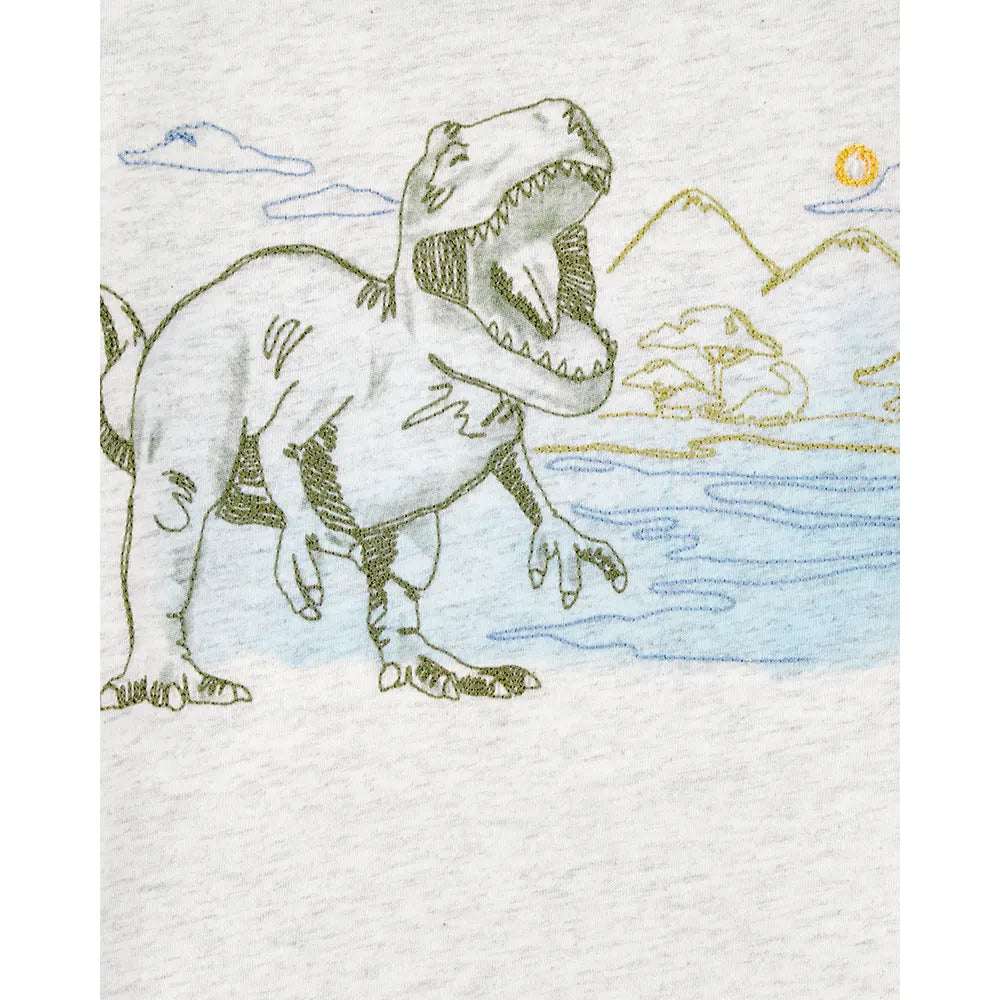 Carter's Boy's Short-Sleeve T-shirt - Gray Dinosaur