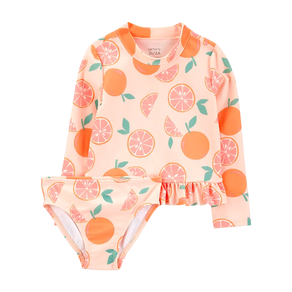 Traje de baño de 2 piezas anti-UV para niña Carter's - Naranja