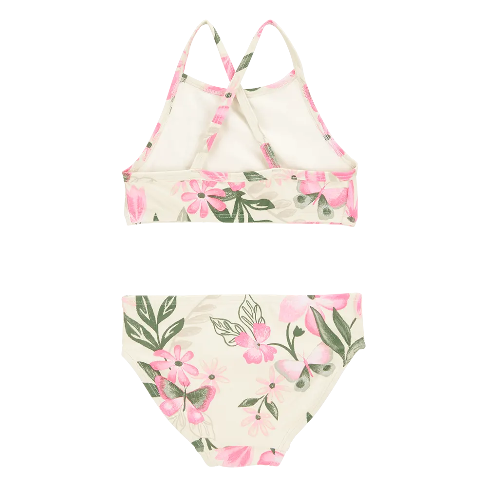 لباس سباحة من 3 قطع مضاد للأشعة فوق البنفسجية للبنات من كارترز - بنقشة زهور وردية