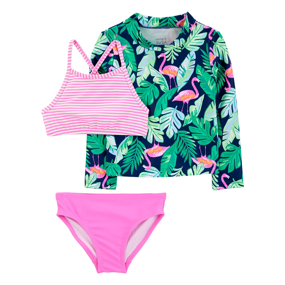 Traje de baño de 3 piezas anti-UV para niña Carter's - Tropical