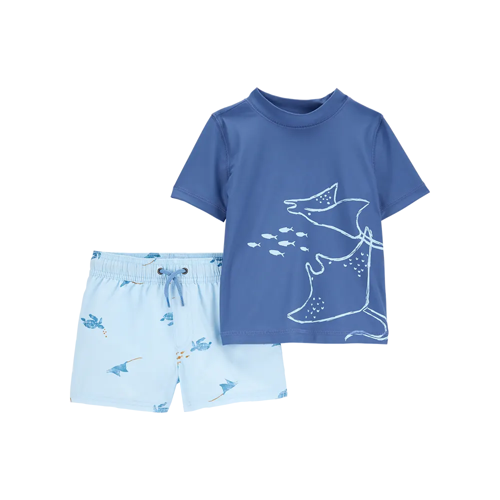 Traje de baño de 2 piezas anti-UV para niño Carter's - Azul