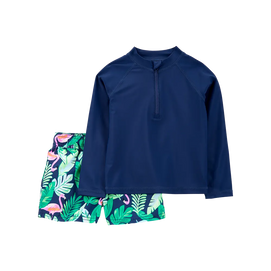 Ensemble maillot de bain anti-UV tropical garçon