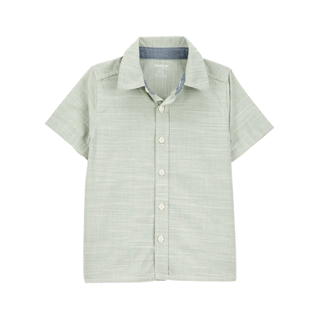 Chemise boutonnée à manches courtes garçon - Vert