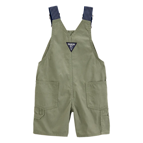 Salopette courte en toile pour garçon - Vert